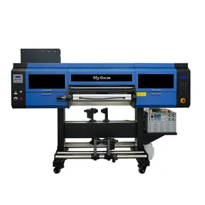Mycolor 60cm 24 pulgadas I3200 3 cabezal de impresión 2 en 1 todo en uno impresión y pegatina de cristal Uv Dtf impresora con laminador