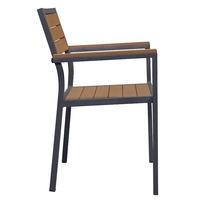 empilable pour balcon 6 places chaises meubles 7 pièces plastique bois aluminium extérieur patio ensemble de salle à manger