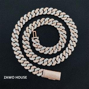 สร้อยคิวบาลิงค์ประดับเพชรโมซิเนตระยิบระยับสูง สำหรับแฟชั่นสตรีท งานเทศกาล และส่งออกทั่วโลก ราคาไม่แพง - Product Image 5