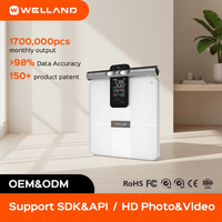 Balance connectée à affichage LED sans fil pour usage personnel, en verre trempé, avec 8 électrodes, analyseur de graisse corporelle, application personnalisable, ODM