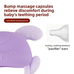 Anneau de dentition pour bébé en silicone, style petit lapin, anti-sucette, apaisant, résistant aux hautes températures, bouillable et à mâcher - Product Image 4