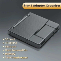 Lector de tarjetas multifuncional 7 en 1 con interfaz USB Estuche para tarjetas SD TF Adaptador OTG USB2.0 Adaptador tipo C Caja de almacenamiento de tarjetas
