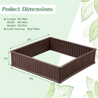 Jardinière pour plantes de patio extérieur, jardinière de légumes à fleurs, lit de jardin surélevé en plastique HDPE