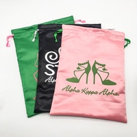 Sac à cordon personnalisé avec logo imprimé en satin pour rangement de perruques, sac à chaussures, pochette anti-poussière, mode féminine