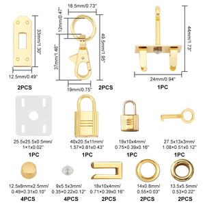 Accesorios de Lujo para Bolsos en Oro y Plata, Juego de Candados Metálicos de Alta Gama con Cierre Giratorio para Reparación y Creación Personalizada de Bolsos de Diseño - Product Image 2