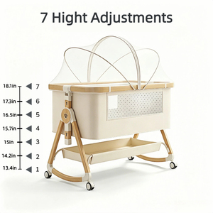Set Culla per Neonati con Interno Spazioso, Zanzariera Rimovibile, Design Facile da Montare per <span class=keywords><strong>Cameretta</strong></span> Moderna - Product Image 2