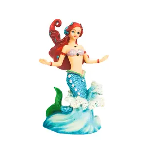 Mermaid Figurine, Figurine Mermaid Ornament 3D Molded Collectible Statue for Home Office Decoration