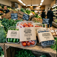 Fundas de Papel Impresas Personalizadas de Primera Calidad, Ecológicas, para Envolver Frutas y Verduras en Supermercados