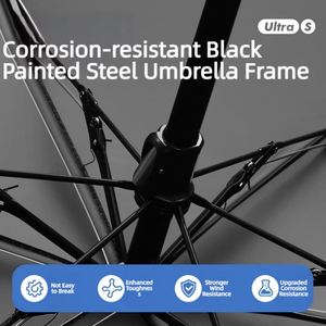 Parapluie de poche pliable 5 sections avec poignée mousqueton, revêtement UV noir, logo personnalisé OEM d'usine, pour femmes, voyage, randonnée, protection solaire et pluie, vente en gros - Product Image 4