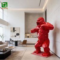 Statue de gorille décorative en résine de fibre de verre pour centre commercial extérieur