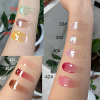 Huile à lèvres repulpante rose végane transparente, gloss à lèvres brillant de haute qualité, étiquette privée personnalisée, aromatisation, double couleur, mignon, vente en gros, prix bas