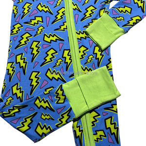 220gsm 맞춤 인쇄 아동 유아 여아용 대나무 비스코스 파자마 도매 신생아 겨울 롬퍼 지퍼 슬리퍼 - Product Image 6