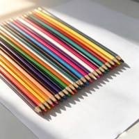 Ensemble de crayons de couleur personnalisés avec logo, 12/24 couleurs, hexagonaux, en bois naturel, 7 pouces, non solubles, certifiés ISO pour l'art