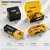 Boîte à emporter personnalisée en carton biodégradable pour hamburgers, poulet frit, corn-dogs, frites, poulet, bento, boîte à lunch