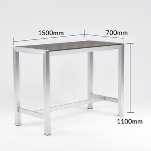 Mesa de comedor rectangular para exteriores de aluminio de alta calidad, resistente a la intemperie y a la corrosión, personalizable. - Product Image 3