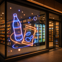 Film LED transparent auto-adhésif pour les publicités sur les vitrines des magasins de proximité