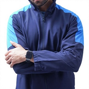 <b>Men</b> Streetwear Solid Eco-Friendly Lightweight Custom <b>Summer</b> Polyester Cotton Tracksuit Two-Piece Windbreaker <b>Jacket</b> Set - Product Image 2