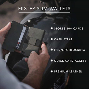 RFID — <span class=keywords><strong>portefeuille</strong></span> mince fait à la main, étui en <span class=keywords><strong>cuir</strong></span> avec blocage de carte d'accès rapide, pochette avant, pour voyage avec boîte-cadeau double pli - Product Image 5