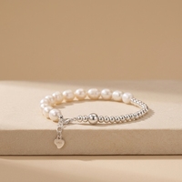 Bracelet en argent sterling 925 fait main avec perles d'eau douce pour femmes, bijoux fins, bracelets et joncs en perles