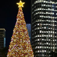 Nouvelle conception d'arbre de Noël traditionnel géant vert, taille personnalisée, arbre de Noël d'extérieur avec lumières LED et bulles