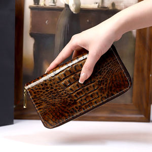 长款复古休闲女式钱包卡包拉链式个性化创意2025复古鳄鱼纹多槽位 - Product Image 2