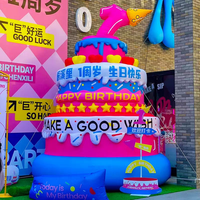 Modèle de gâteau d'anniversaire gonflable géant pour la décoration de fête