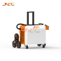 Machine de nettoyage laser à fibre pulsée refroidie par air 500W avec source laser JPT, conception en valise sur roulettes pour l'élimination de la rouille, de la peinture et des revêtements d'huile