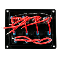 Panneau de commande à boutons en acier inoxydable 4/6 voies DC12V, bouton poussoir rond LED bleu 16mm, 2404S avec prise d'alimentation et USB pour marine et camping-car