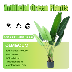 Ventes en gros de feuilles artificielles réalistes, résistantes aux UV, plantes artificielles <span class=keywords><strong>Strelitzia</strong></span> Nicolai pour l'extérieur et l'intérieur, pour la décoration de la maison - Product Image 1
