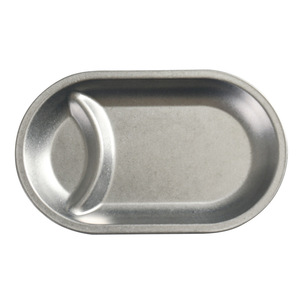 Stainless Steel Snack Plate Oval Shape Microwave Safe For Barbecue Fries Dessert Use - Product Image 1