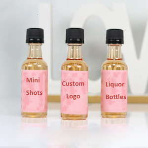 Tùy chỉnh nhãn rỗng 60ml 2 ounce Tiny Whisky Vodka Glass Shot chai <span class=keywords><strong>mini</strong></span> <span class=keywords><strong>Tequila</strong></span> chai với mũ cho tinh thần - Product Image 1