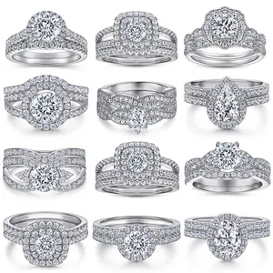 Sterling Silver 925 Engagement Wedding Ring Tonglin Hot Selling Silver Sets 925 Jewelry Vendors Rings