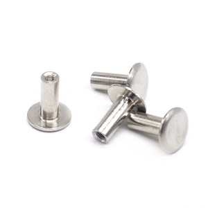 Tornillos Chicago de Latón Sólido, Niquelados, con Cabeza Redonda de Acero Inoxidable - Product Image 2