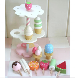 Jouets de <span class=keywords><strong>Simulation</strong></span> pour bébés, crème glacée magnétique, en bois, jeu de <span class=keywords><strong>cuisine</strong></span>, nourriture, cadeau d'anniversaire, de noël - Product Image 3