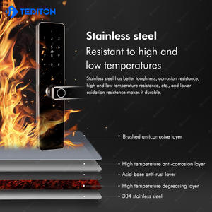 TEDITON Serrure de porte intelligente pour porte en bois Serrure de porte intelligente sans clé en alliage d'aluminium avec empreinte digitale Serrure de porte intelligente - Product Image 4