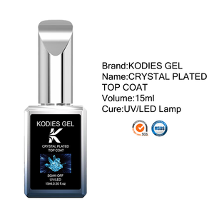 KODIES <span class=keywords><strong>GEL</strong></span> Crystal Glossy <span class=keywords><strong>Gel</strong></span> <span class=keywords><strong>Top</strong></span> <span class=keywords><strong>Coat</strong></span> 15ml Sin limpieza Acabado transparente para esmalte de uñas en <span class=keywords><strong>gel</strong></span> Barniz de alto brillo - Product Image 3