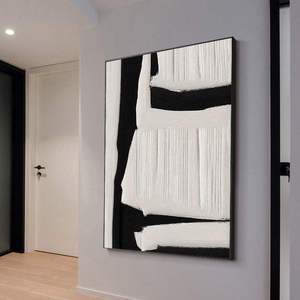 Lienzo abstracto moderno personalizado pintura al óleo de lujo Simple hogar pared arte lienzo decorativo negro blanco diseño estilo Art <span class=keywords><strong>Deco</strong></span> - Product Image 6
