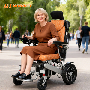 Silla de ruedas eléctrica de aluminio con respaldo plegable para ancianos 60214-L022 - Product Image 1