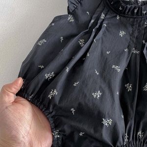 Nouvelle Combinaison d'été fine pour bébé fille, style chinois, col feuille de <span class=keywords><strong>lotus</strong></span>, en coton, motif floral, sans manches - Product Image 3