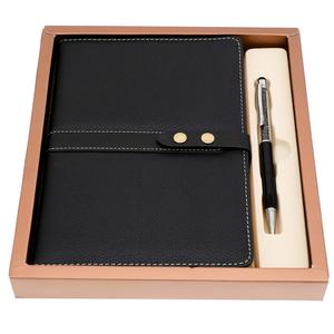 Venta al por mayor de cuero corporativo personalizado A5 diario cuaderno juegos de regalo con bolígrafo - Product Image 1
