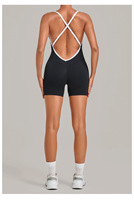 Combinaison de yoga Lcool Color Block à dos croisé, une pièce, sans manches, grande taille, extensible dans quatre directions, vêtements de sport légers