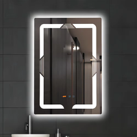 Miroir de salle de bain rectangulaire moderne de luxe YIDA avec éclairage LED, cadre en acier poli IP44, détection Bluetooth, anti-buée, bidirectionnel