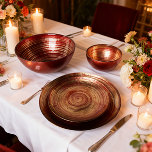 Assiettes et bols en verre <span class=keywords><strong>doré</strong></span> couleur sang de bœuf pour l'hôtellerie – Vente en gros et approvisionnement en gros pour contrats - Product Image 6