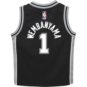 Maillot de basket-ball San Antonio Spurs pour enfants, édition Icon noire, Wembanyama 1, vêtements de basket-ball pour garçons, col en V, respirant - Product Image 3