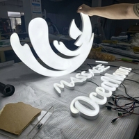 Enseigne LED 3D personnalisée en usine, lettres lumineuses en acrylique, étanches, pour publicité extérieure de devanture de magasin