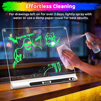 Tableau de dessin pour filles, projecteur de lecture, d'écriture et de dessin, tableau magique à LED lumineux, rechargeable, 16 pouces