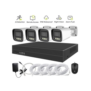 Hệ thống camera đạn 5MP Full Color NVR 4 camera IP AI POE 5MP, bộ <span class=keywords><strong>Kit</strong></span> NVR POE 4 kênh, hệ thống camera an ninh CCTV 4 kênh - Product Image 1