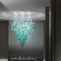 Vente en gros personnalisé forme de pierre décoration intérieure salon hôtel villa escalier lustre en cristal