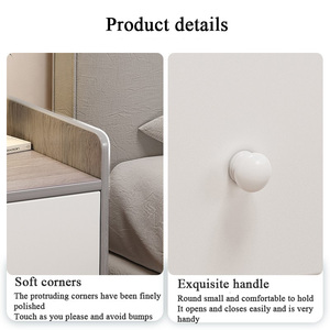 Personalizado al por mayor pequeño estante de almacenamiento gabinete de almacenamiento estante de almacenamiento con cerradura de tres cajones mesita de noche de madera - Product Image 6