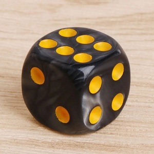 N ° 16 Motif de perles arrondies Dés numériques Finition à l'huile d'or noir Style conventionnel pour les jeux de dés - Product Image 1